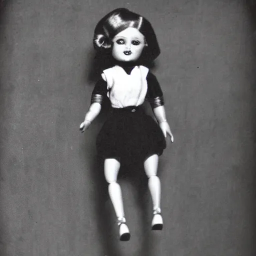 Image similar to 1 9 5 0 s, creepy dolls jumping towards viewer, horror, lost photograph, forgotten, polaroid,