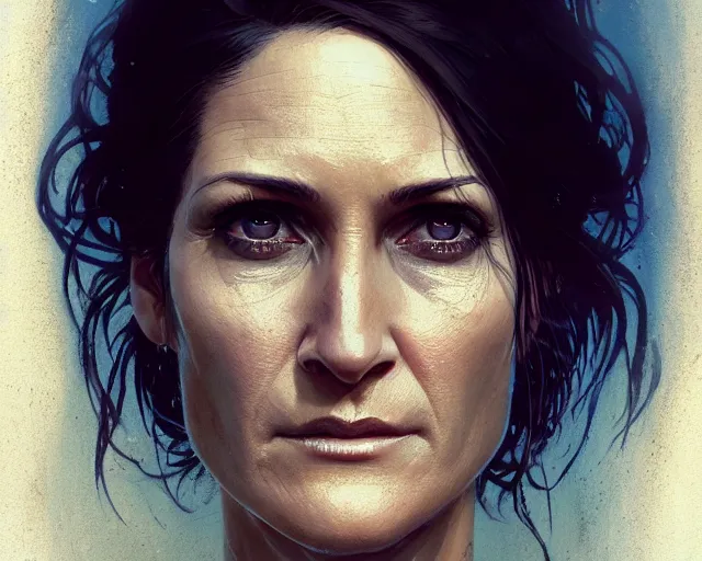 Prompt: highly detailed portrait of carrie - ann moss in the walking dead, stephen bliss, unreal engine, fantasy art by greg rutkowski, loish, rhads, ferdinand knab, makoto shinkai and lois van baarle, ilya kuvshinov, rossdraws, tom bagshaw, global illumination, radiant light, detailed and intricate environment