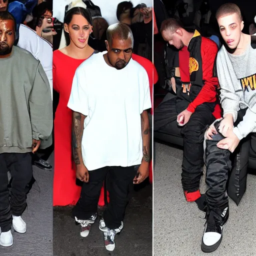 Prompt: kanye west wearing Pete Davidson