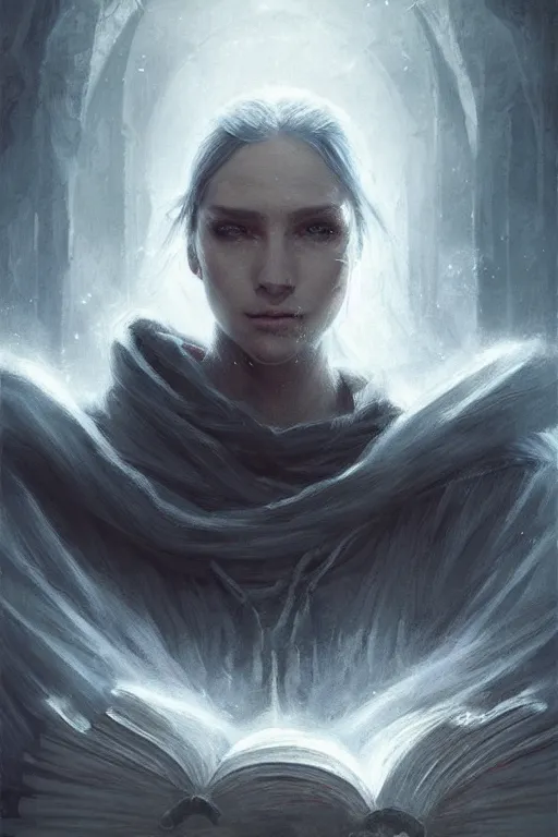 Image similar to Front portrait of hooded mage, full body, fine art, awesome fantasy book cover on Pinterest, award winning, dark fantasy landscape, fantasy magic, intricate, elegant, sharp focus, cinematic lighting, highly detailed, digital painting, concept art, art by WLOP and Artgerm and Greg Rutkowski, masterpiece, trending on artstation, 8K
