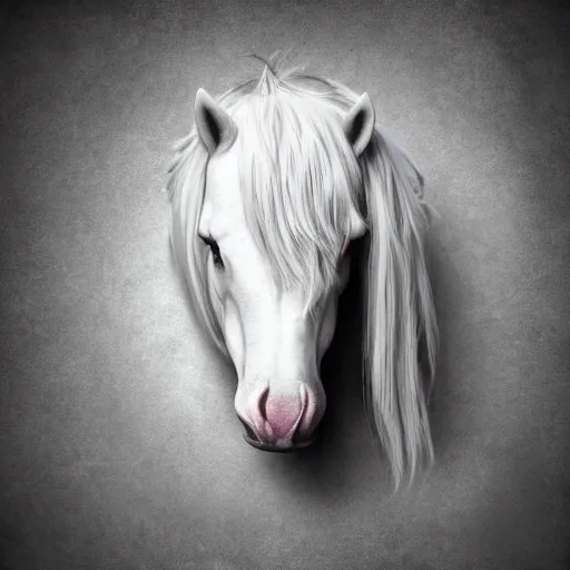 Image similar to a depressed unicorn, high resolution photograph