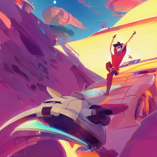 Image similar to hero world space dandy, behance hd by jesper ejsing, by rhads, makoto shinkai and lois van baarle, ilya kuvshinov, rossdraws global illumination