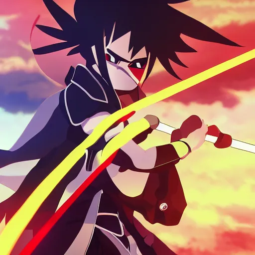 Prompt: samurai warrior guy in the style of Kill la Kill(2013),Gurren Lagann,full length, exquisite detail, post-processing, masterpiece, volumetric lighting, high details, 8k resolution, beautiful detailed,