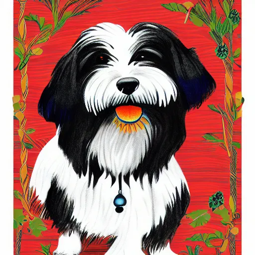 Image similar to Tlingit print of havanese dog