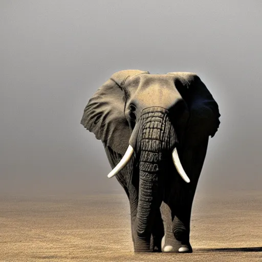 Prompt: dust in the air in the shape of an elephant