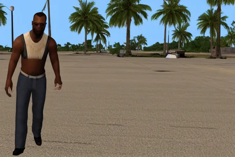 Image similar to carl johnson walks down the runway, renderware engine