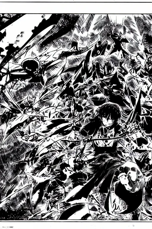 Image similar to high quality scan of a full page manga cover for a seinen fight manga by kentaro miura