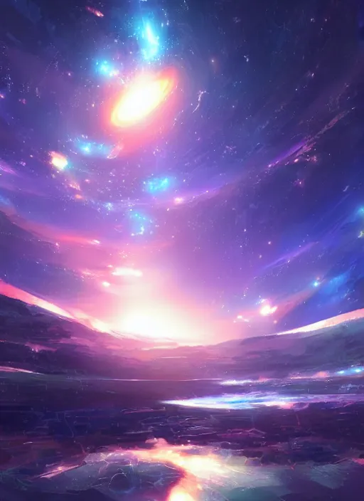 Prompt: galaxy collapse, epic digital art, Makoto Shinkai