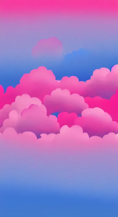 Image similar to pink clouds, under blue clouds, under black sky, smooth, cartoonish and simplistic, background artwork, digital art, award winning