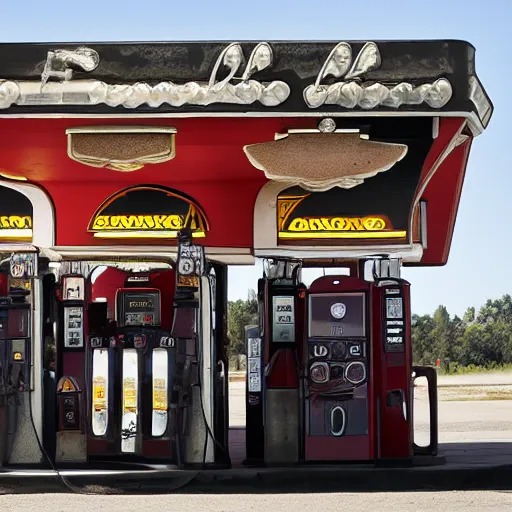 Image similar to baroque gas station