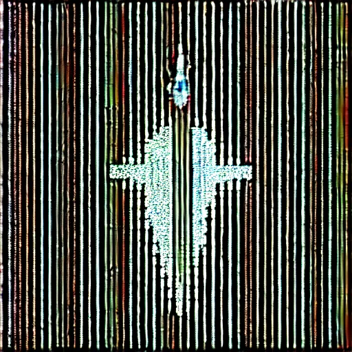 Image similar to vhs static overlay of marian apparition, vhs, 1 9 9 0, highly realistic, highly detailed, vhs noise static, black and white, vhs glitch