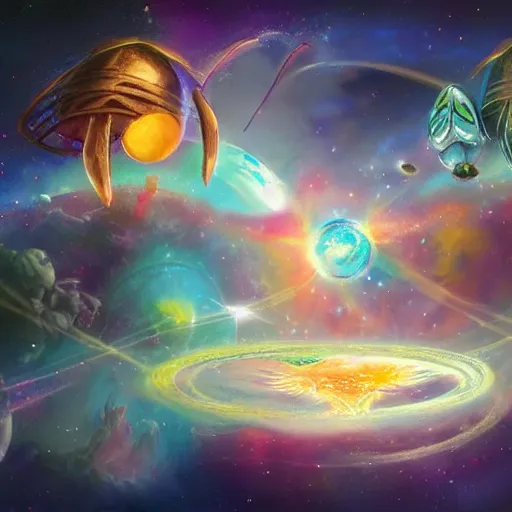 Image similar to fantasy cosmic concept art of the Universes child
