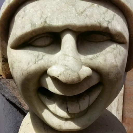 Prompt: Trollface carved into Roman marble