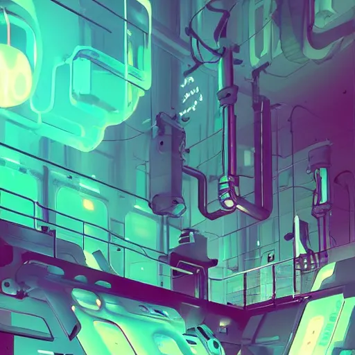 Prompt: stylish colors. Sci-fi gas station in style of cytus and deemo, mysterious vibes, set in half-life 2, beautiful with eerie vibes, very inspirational, very stylish, surrealistic, perfect digital art, mystical journey in strange world, bastion game