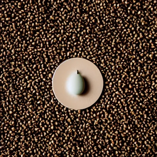 Image similar to macro portrait of a seed, studio photo, neutral tones