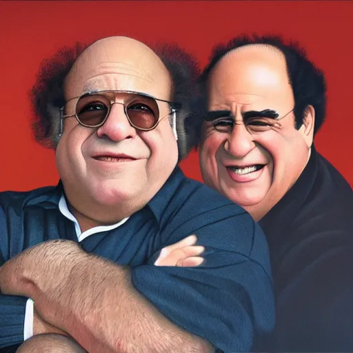 Prompt: George Constanza with Danny Devito standing together, photograph, picture, 4k resolution, 8k resolution, HD Quality, highly detailed, very detailed, detailed, studio quality lighting, trending on artstation, realistic, very realistic, hyperrealistic