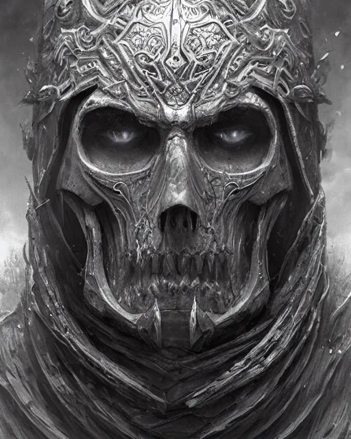 Prompt: a highly detailed character portrait of the Lich King, intricate, digital painting, artstation, intricate, concept art, smooth, sharp focus, illustration, art by Zdzislaw Beksinski