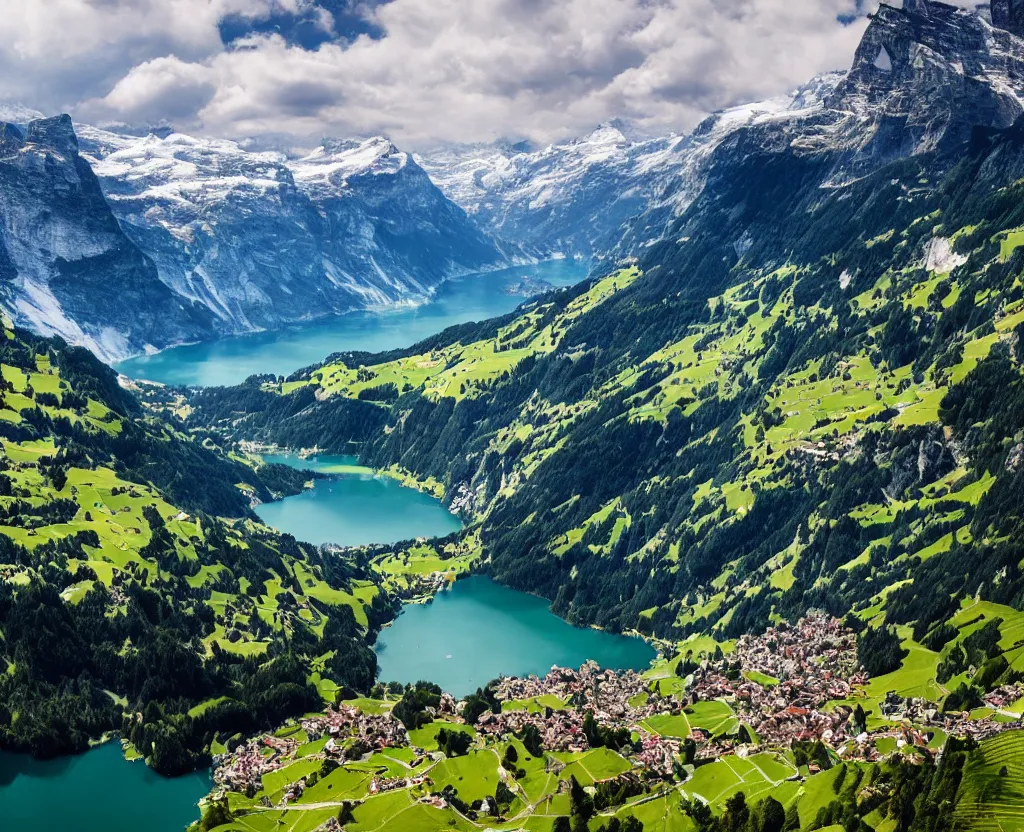 Image similar to Amazing Switzerland Landscape that are out of this world 8k