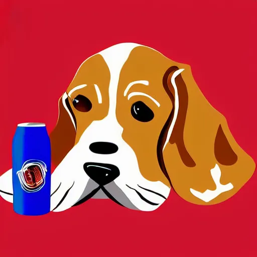 Image similar to digital art of a dog drinking beer