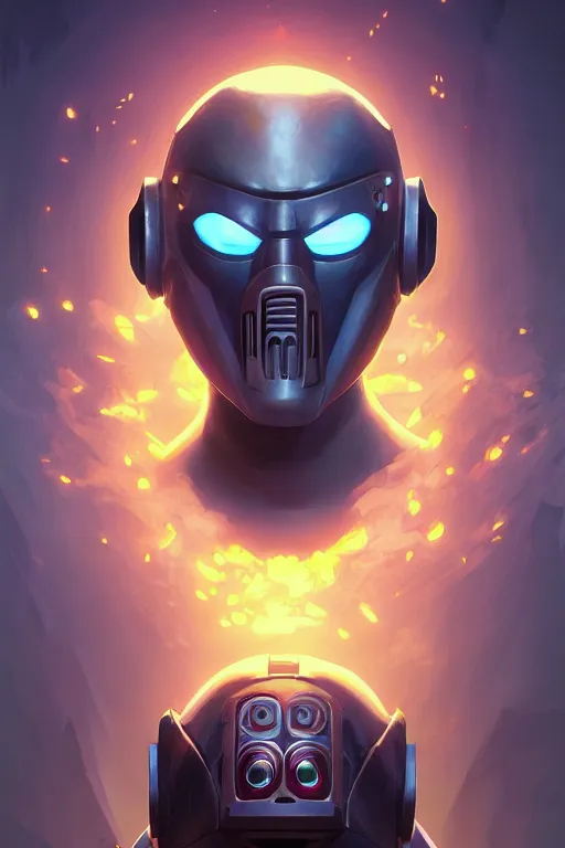 Image similar to epic mask helmet robot ninja portrait stylized as fornite style game design fanart by concept artist gervasio canda, behance hd by jesper ejsing, by rhads, makoto shinkai and lois van baarle, ilya kuvshinov, rossdraws global illumination radiating a glowing aura global illumination ray tracing hdr render in unreal engine 5