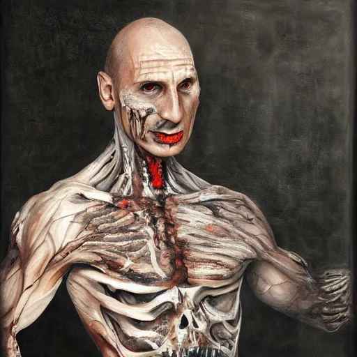 Image similar to Enrico Letta Corpse Painting Marduk, photorealistic!, 8k, Canon portrait