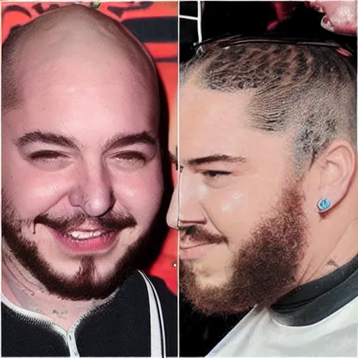 Image similar to post malone bald