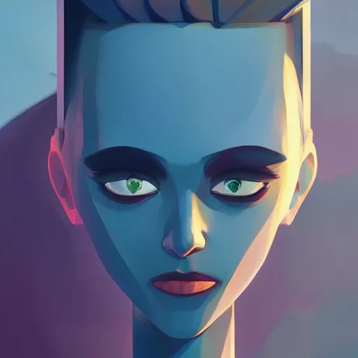 Image similar to face icon stylized minimalist the day the earth stood still 1 9 5 1, loftis, cory behance hd by jesper ejsing, by rhads, makoto shinkai and lois van baarle, ilya kuvshinov, rossdraws global illumination