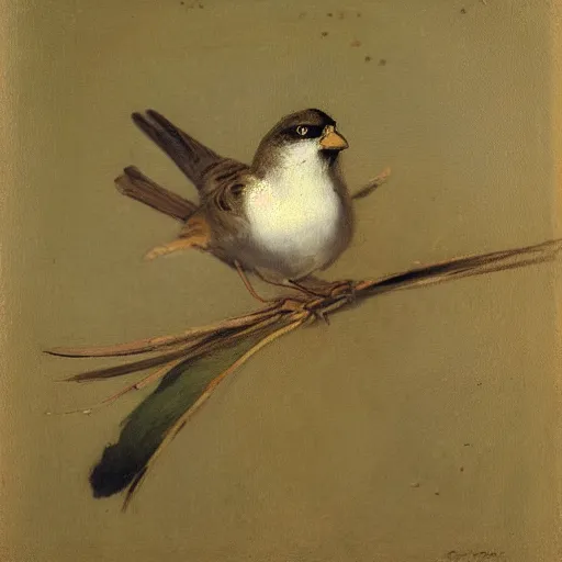 Image similar to a sparrow, by Francisco Goya, oil on canvas