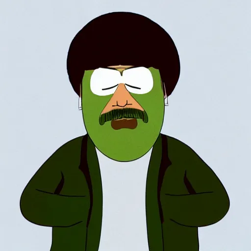 Image similar to the dude from big lebowski as a south park character