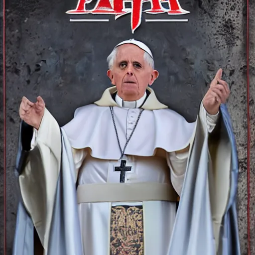 Image similar to pope benedict wearing sith cloak as chancelor palpatine in star wars episode 3, 8 k resolution, cinematic lighting, anatomically correct