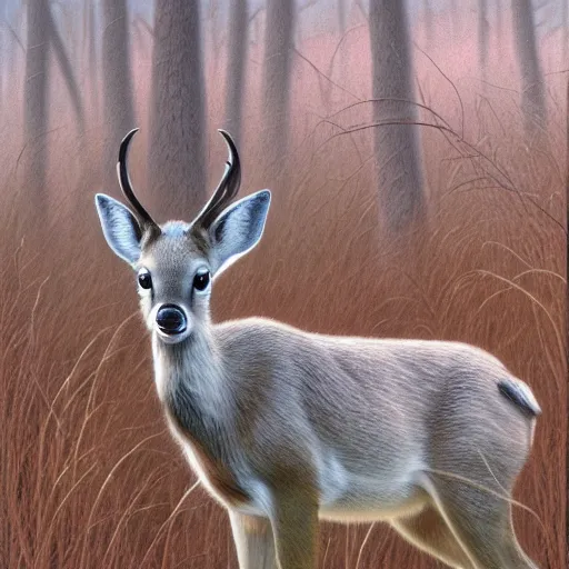 Image similar to Bambi highly detailed, sharp focus, digital painting, artwork by Robert Bateman,