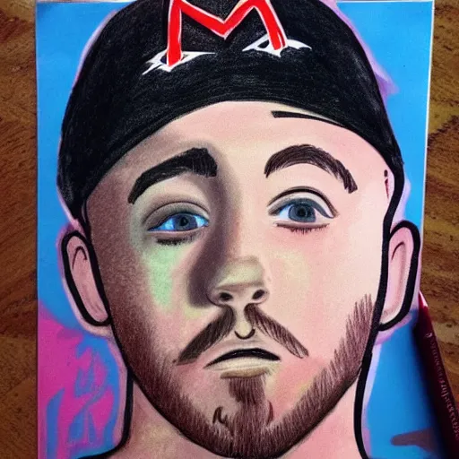 Image similar to mac miller, drawn by a 5 year old