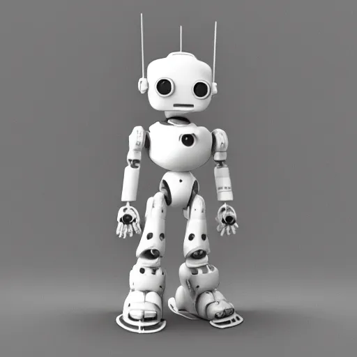 Prompt: a black and white photo of a robot, an ambient occlusion render by senior character artist, featured on zbrush central, toyism, zbrush, sketchfab, ambient occlusion