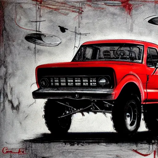 Image similar to red ford f - 1 5 0 by graham ingels, stephen gammell, tsutomu nihei