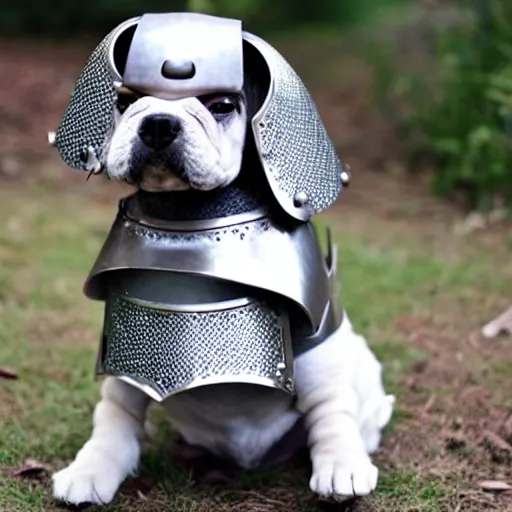 Prompt: dog in knight armor