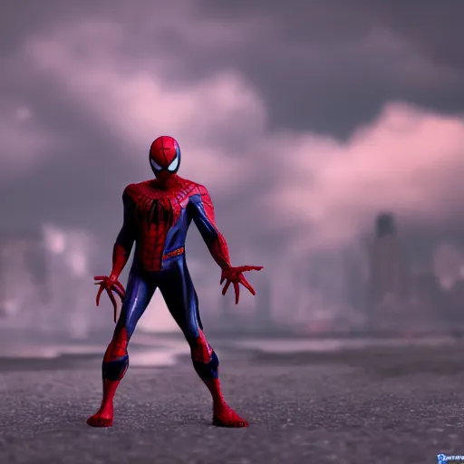 Image similar to a single venom and spider - man hybrid, dslr, cinematic, volumetric lighting, 8 k resolution, photorealistic