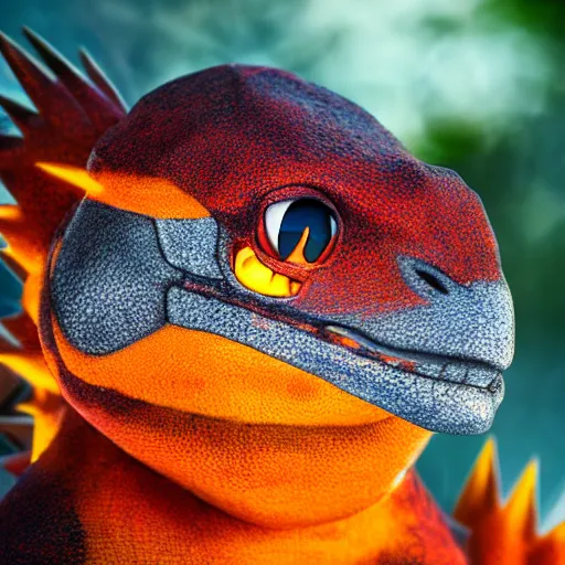 Prompt: national geographic photo of charmeleon, pokemon, intricate, portrait, 8 k highly professionally detailed, hdr, cgsociety