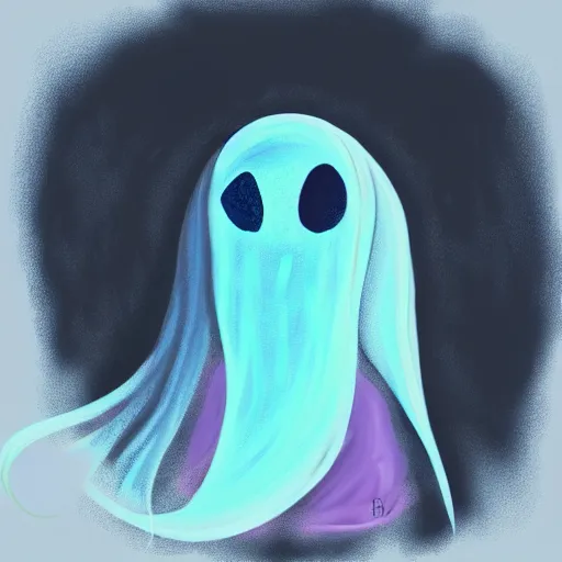 Image similar to “digital painting of a ghost in kawaii style”