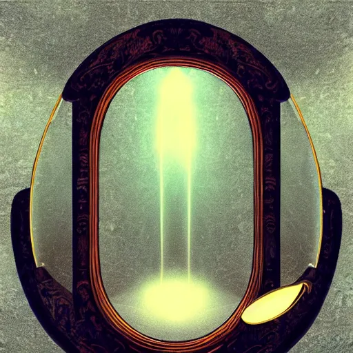 Image similar to “Magic mirror warp to new universe, illustration, hd, detailed”