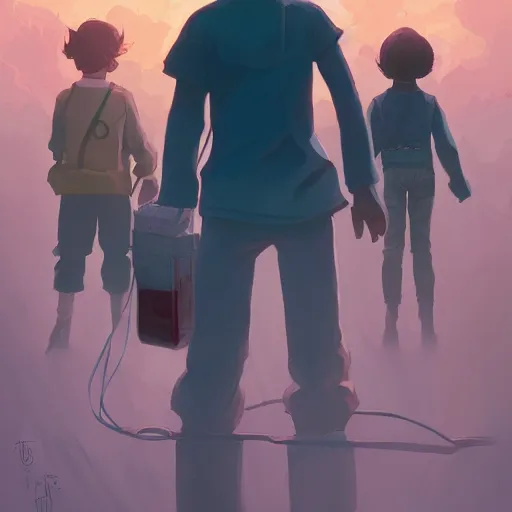 Image similar to hero world stranger things, behance hd by jesper ejsing, by rhads, makoto shinkai and lois van baarle, ilya kuvshinov, rossdraws global illumination