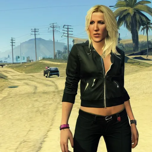 Prompt: Ellie Goulding in GTA 5