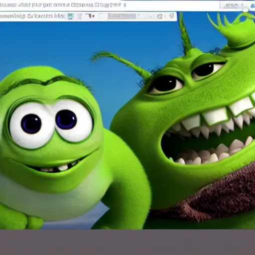 Image similar to screenshot of a Wikipedia article about mike wazowski