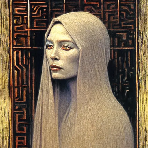 Image similar to portrait of bene gesserit order sister by jean delville