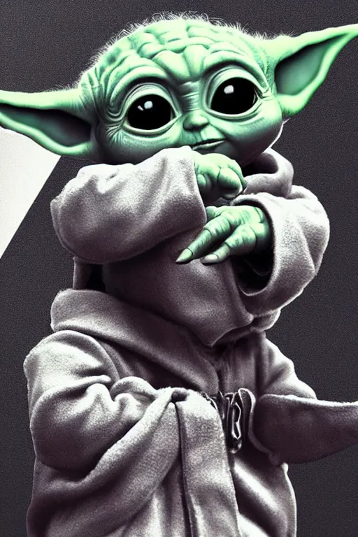 Image similar to baby yoda as a dj, illustration, highly detailed, artstation, grogu