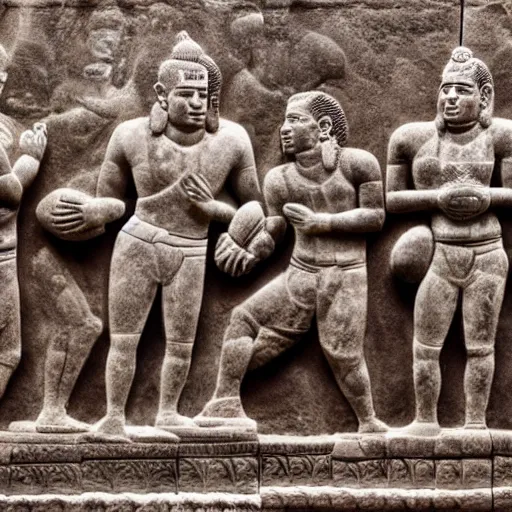 Image similar to angkor bas relief nfl players