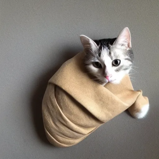 Prompt: a cat purrito