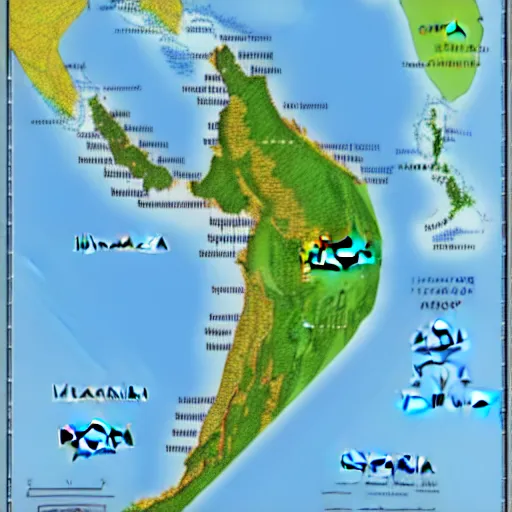 Prompt: ultra realistic geographical map of indonesia