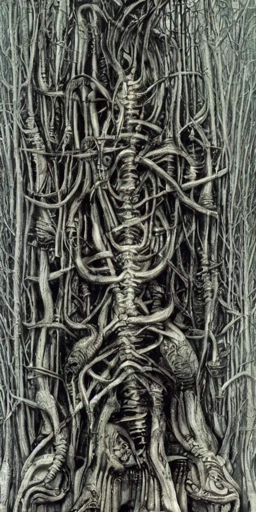 Image similar to forest H.R. Giger