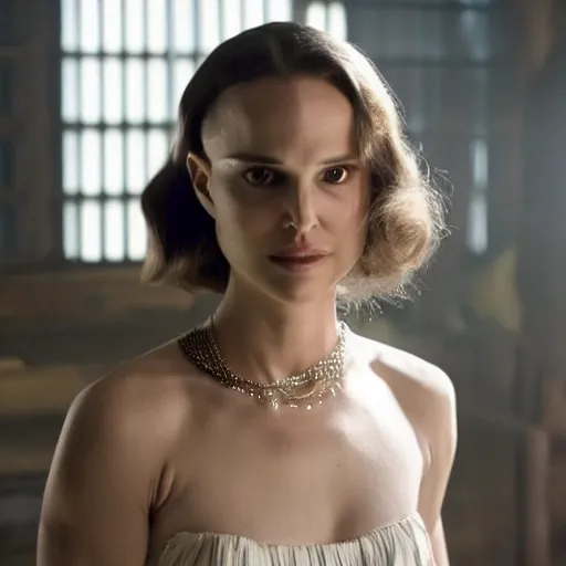 Prompt: still of early 2 0 s natalie portman in westworld tv series