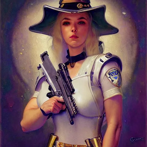 Image similar to portrait of a female white fox in a police uniform. shadowrun furaffiniy cyberpunk fantasy highly detailed painting by gaston bussiere craig mullins jc leyendecker gustav klimt artgerm greg rutkowski john berkey, bergey, craig mullins, ruan jia, raymond swanland, jeremy mann, tom lovell, alex malveda